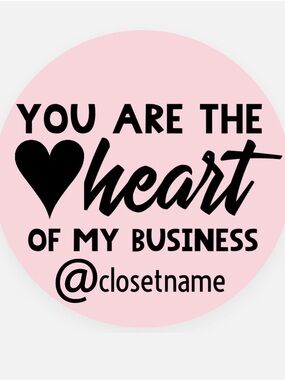 You Are The Heart Of My Business Pink Round Stickers Personalized 50 Stickers